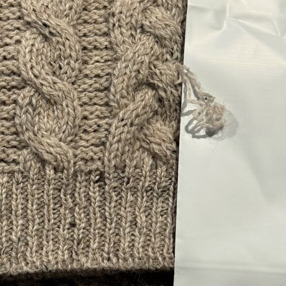 Shannon Woolen Mills Sweater Wool Cable Knit Cottage Grandpa Academia Zip Large - Picture 10 of 11